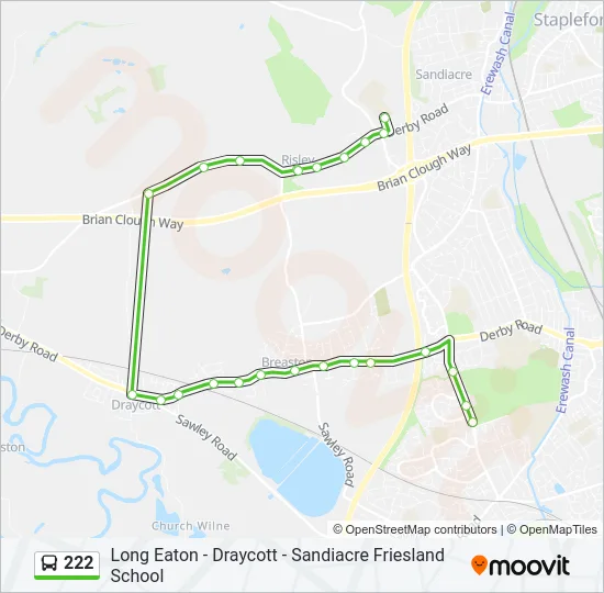 222 Bus Line Map
