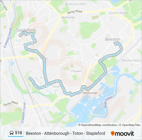 510 Bus Line Map