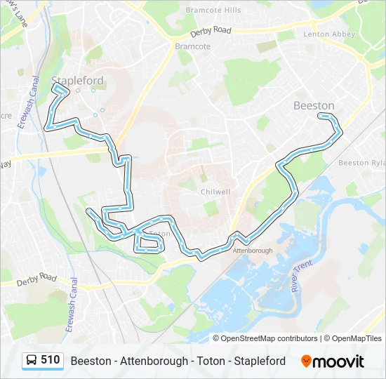 510 Bus Line Map