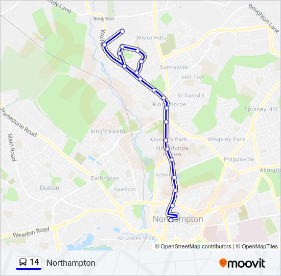 14 Route: Schedules, Stops & Maps - Northampton (Updated)