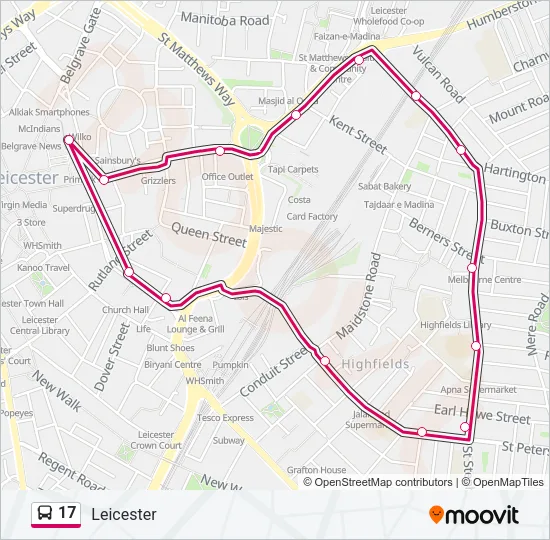 17 Bus Line Map