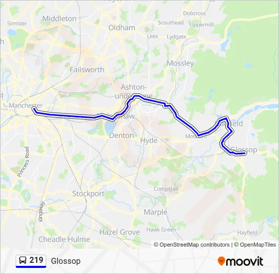 219 Route: Schedules, Stops & Maps - Glossop (Updated)