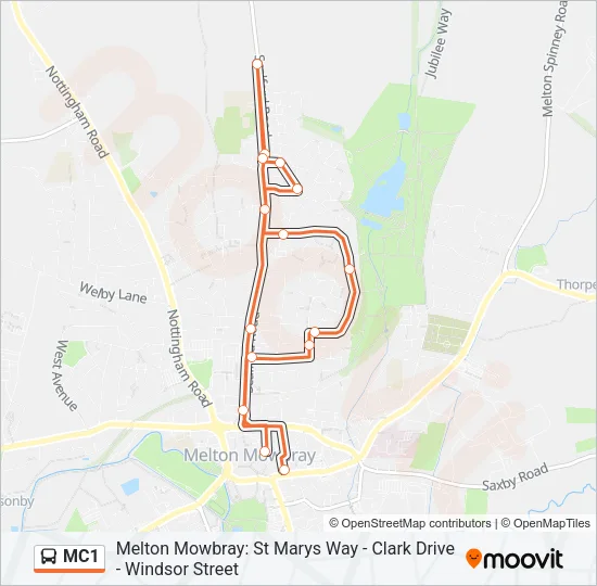 MC1 Bus Line Map