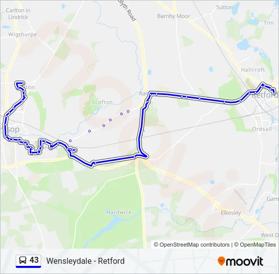 43 Bus Line Map