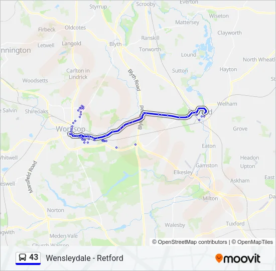 43 Bus Line Map