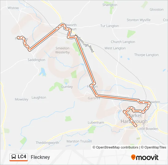 Fleckney Map LC4 Route: Schedules, Stops & Maps - Fleckney (Updated)