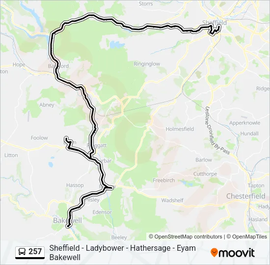 257 Bus Line Map