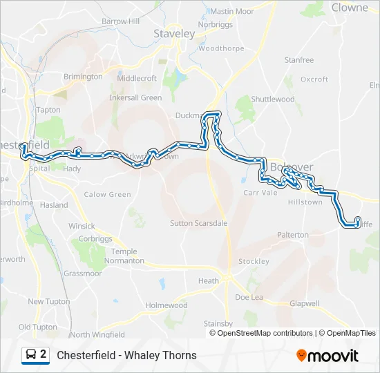 2 Route: Schedules, Stops & Maps - Scarcliffe (Updated)