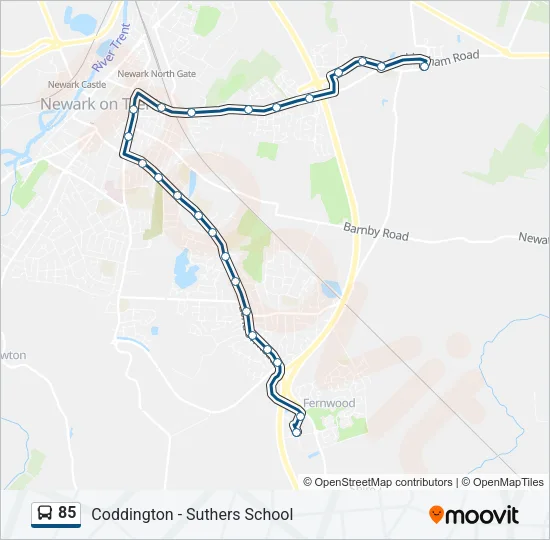 85 Bus Line Map