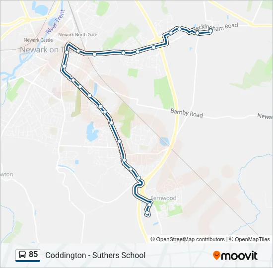 85 Bus Line Map