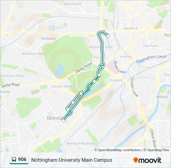 906 Bus Line Map