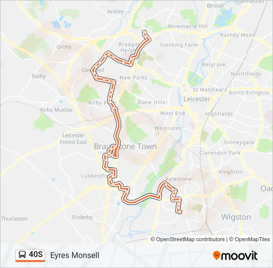 40S Bus Line Map
