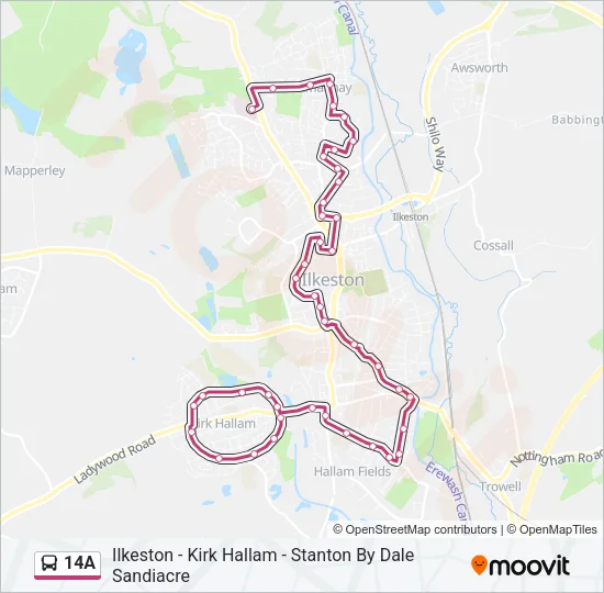 14A Bus Line Map