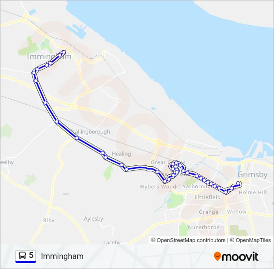 5 Bus Line Map