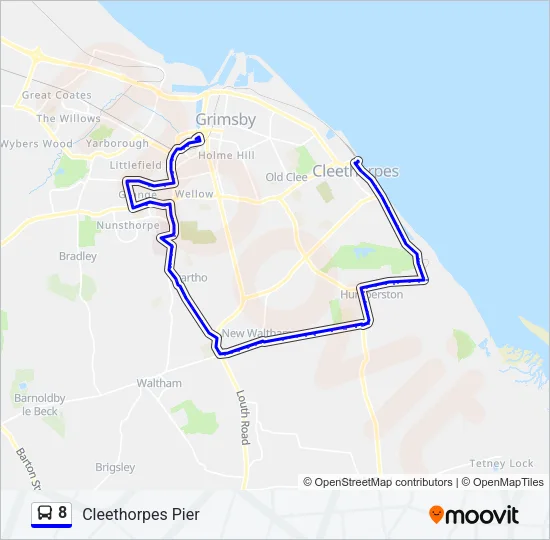 8 Bus Line Map