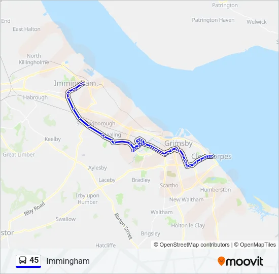 45 Bus Line Map