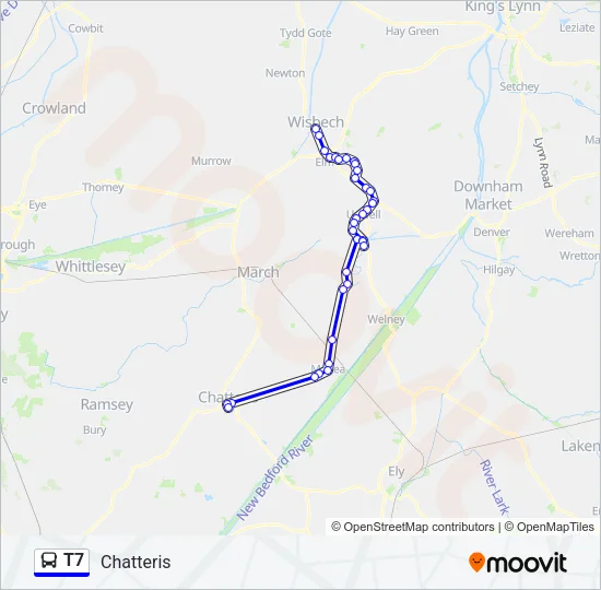 T7 Bus Line Map