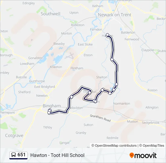 651 Bus Line Map