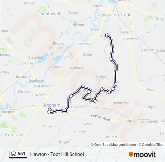 651 Bus Line Map