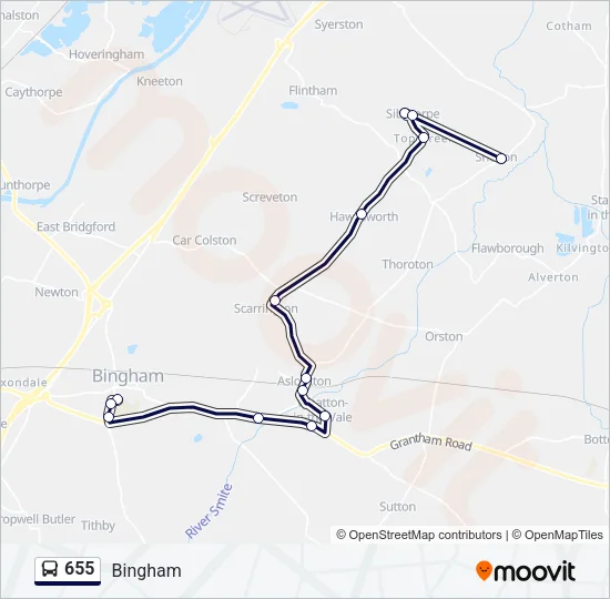 655 Bus Line Map