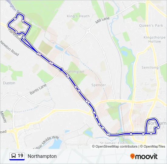 19 Bus Line Map