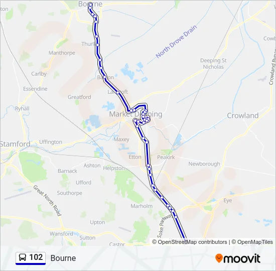 102 Bus Line Map