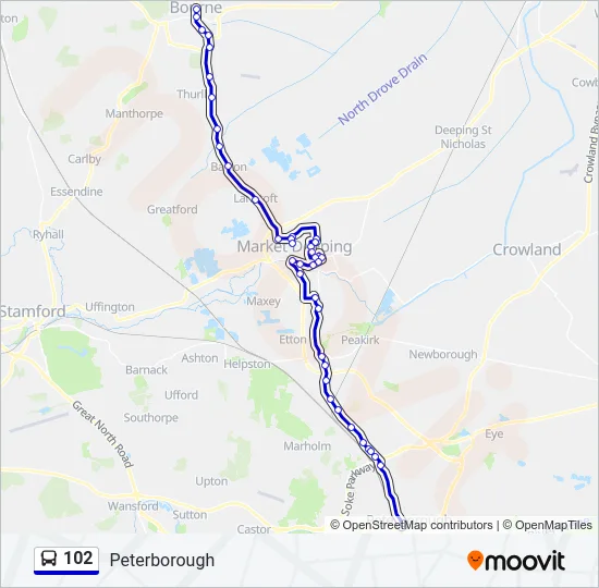 102 Bus Line Map