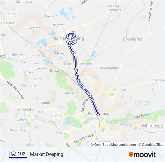 102 Route: Schedules, Stops & Maps - Market Deeping (Updated)