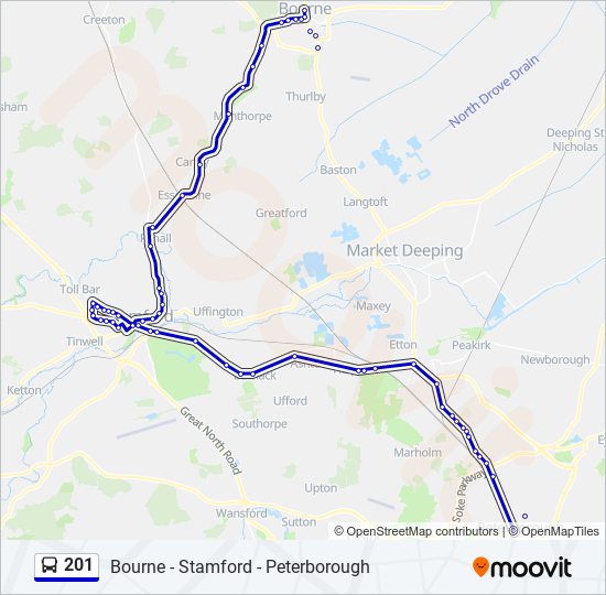 201 bus Line Map