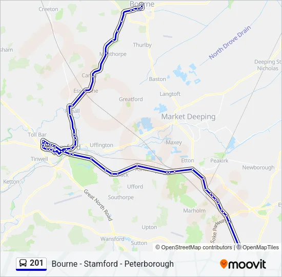 201 Bus Line Map