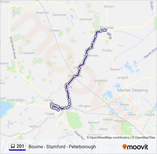 201 bus Line Map