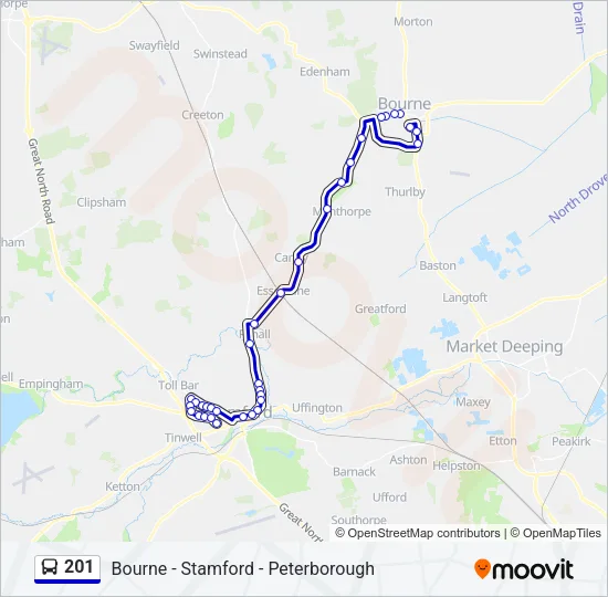 201 Bus Line Map