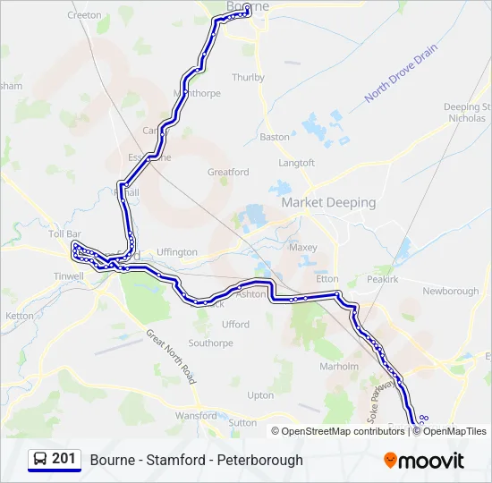 201 Bus Line Map