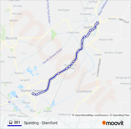 301 Bus Line Map