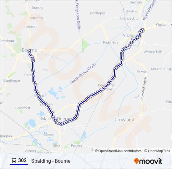 Bus 302 Route Map 302 Route: Schedules, Stops & Maps - Spalding (Updated)