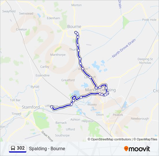 302 Bus Line Map