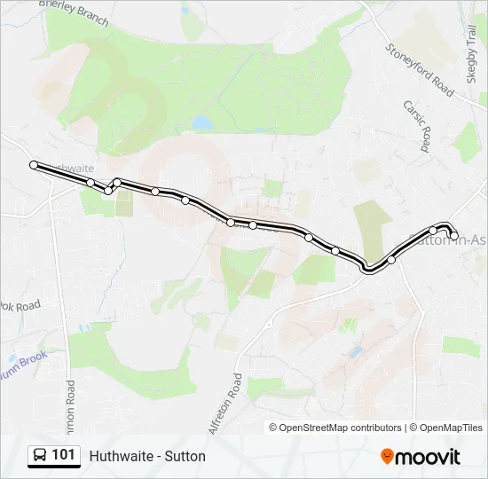 101 Bus Line Map