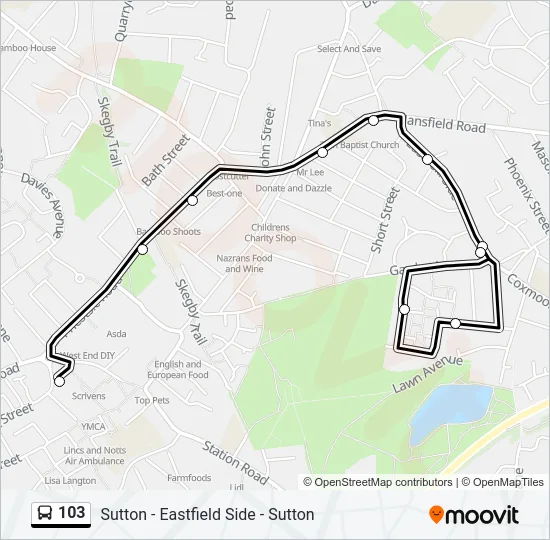 103 Bus Line Map