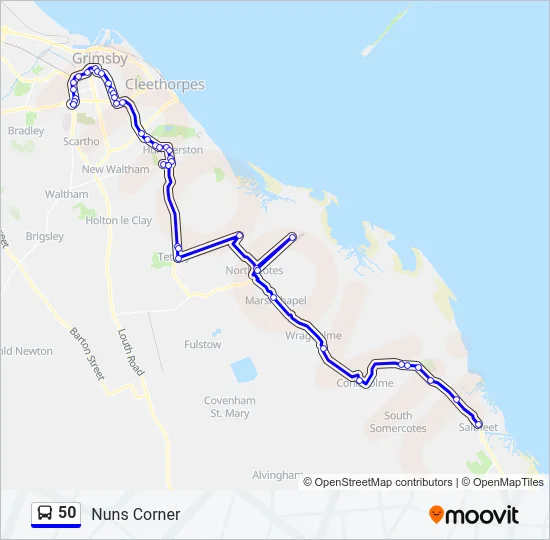 50 Bus Line Map