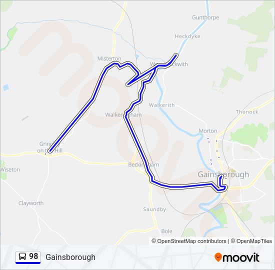 98 Bus Line Map