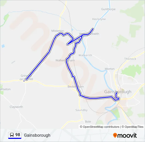 98 Bus Line Map