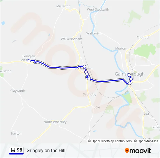 98 Bus Line Map