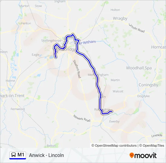 M1 Bus Line Map