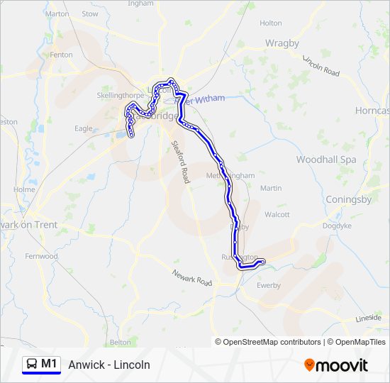 M1 Bus Route Map M1 Route: Schedules, Stops & Maps - Anwick (Updated)