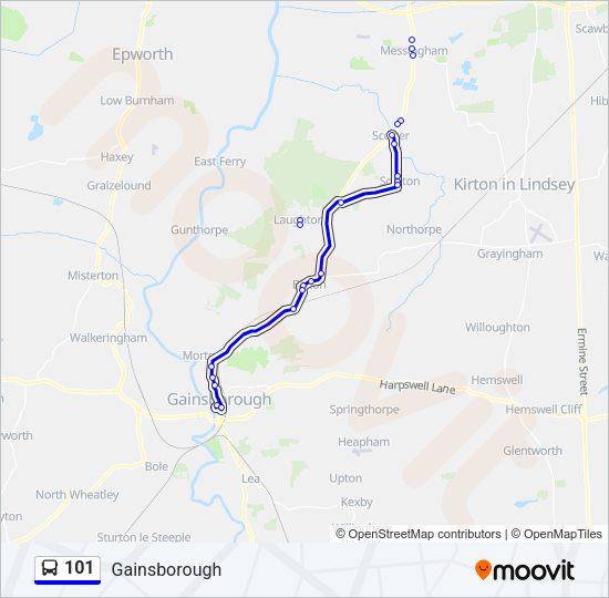 101 Bus Line Map