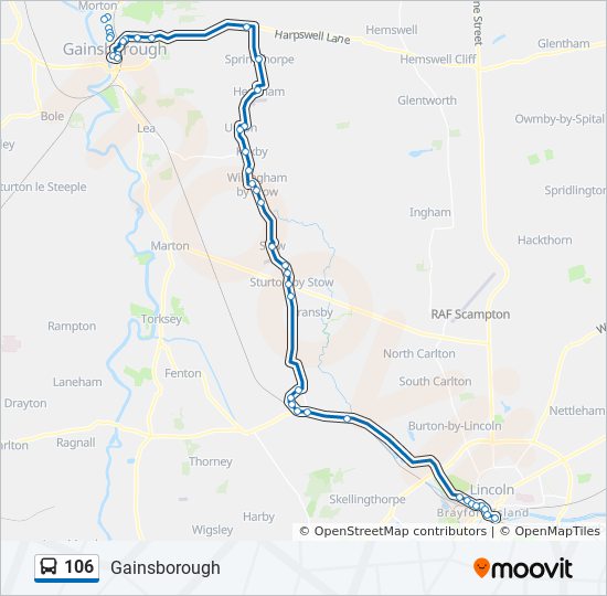 Bus 106 Route Map 106 Route: Schedules, Stops & Maps - Gainsborough (Updated)