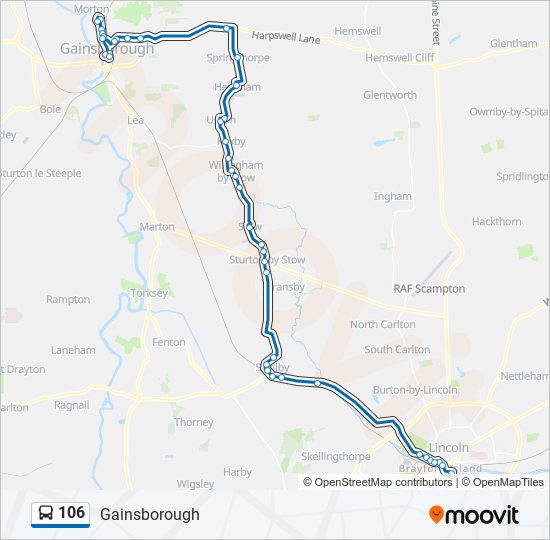 106 Route Schedules Stops Maps Gainsborough Updated 