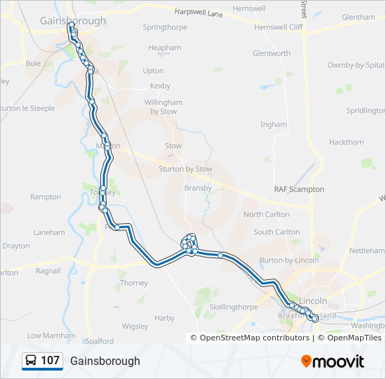 Bus 107 Route Map 107 Route: Schedules, Stops & Maps - Gainsborough (Updated)