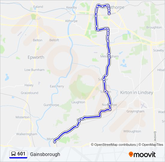 601 Bus Line Map