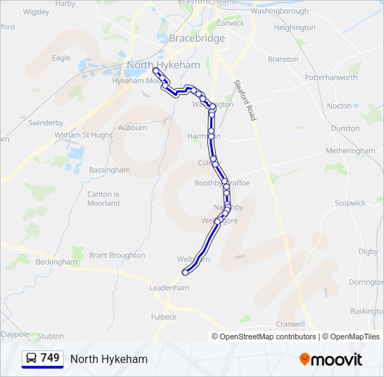 749 Bus Line Map